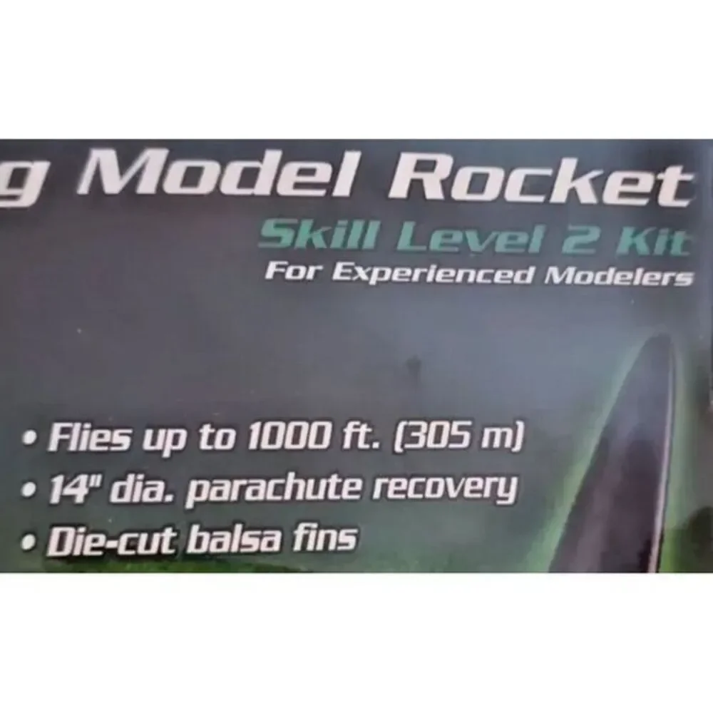 Quest Gamma-Ray Flying Model Rocket Kit Educational STEM Toy 17.38‎ in Red/Black